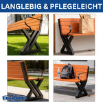 DanDiBo Juego de 2 estructuras para banco con respaldo de metal negro, patas para banco de bricolaje, bases para banco, soportes para banco 96670, estructura de asiento para banco de jardín, resistente y estable