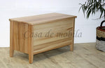 Baúl de madera maciza Casa 84 cm, haya núcleo maciza, barnizado natural