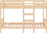 vidaXL Etagenbett Hochbett Schlafzimmerbett Stockbett Holzbett Bettgestell Bettrahmen Massivholzbett Bett 75x190cm Massivholz Kiefer