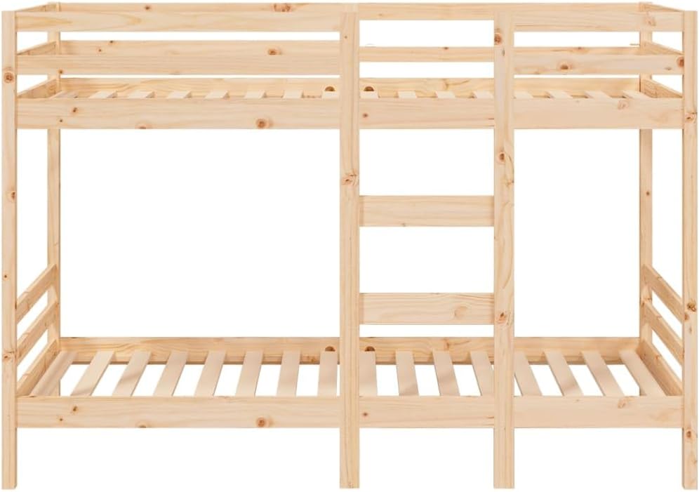 vidaXL Etagenbett Hochbett Schlafzimmerbett Stockbett Holzbett Bettgestell Bettrahmen Massivholzbett Bett 75x190cm Massivholz Kiefer