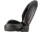 Asiento tipo baquet AutoStyle 'Classic II' - Piel sintética negra + ante + costuras grises - Respaldo ajustable a la izquierda - incl. guías
