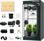 Set de cultivo completo para interior MARS HYDRO con controlador integrado WiFi, lámpara de cultivo TS1000 programable y regulable, armario de cultivo de 80x80x160 cm con alta reflectividad 1680D y kit de ventilación automática de 4"