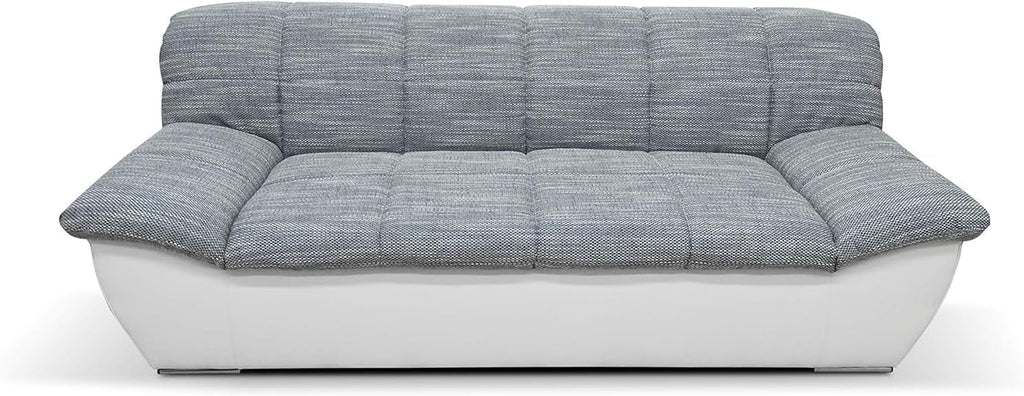 Colección DOMO. Sofá Splash, 3 plazas, sofá, conjunto de tapicería, 232 x 96 x 76 cm (ancho x fondo x alto), blanco-gris