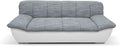 Colección DOMO. Sofá Splash, 3 plazas, sofá, conjunto de tapicería, 232 x 96 x 76 cm (ancho x fondo x alto), blanco-gris