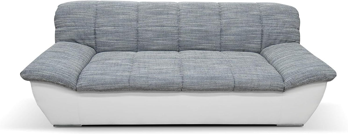 Colección DOMO. Sofá Splash, 3 plazas, sofá, conjunto de tapicería, 232 x 96 x 76 cm (ancho x fondo x alto), blanco-gris