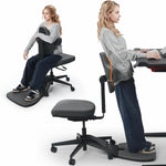 Newtral Stehpult-Stuhl, Standing Mate-Sitz für Sitz-Steh-Wechsel, ergonomischer Anlehn-Hocker mit Anti-Ermüdungsmatte, Stehpult-Hocker, Pferdesattel-Stuhl, höhenverstellbarer Homeoffice-Haltungssitz