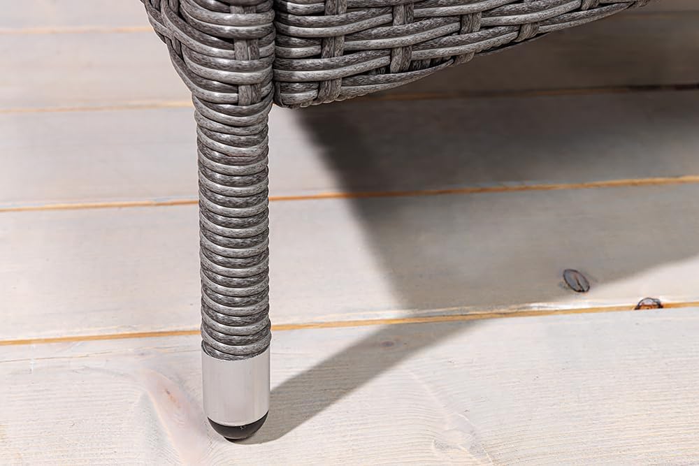Riess Ambiente Outdoor Gartenstuhl Sylt - grau - Polyrattan - Hochlehner mit Armlehne verstellbar wetterfest