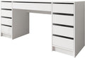Mirjan24 Schreibtisch Ada Bis, 9 Schubladen Schülerschreibtisch Computertisch B:H:T 154x76x55cm, Kinderschreibtisch Arbeitstisch PC-Tisch Jugendzimmer Kinderzimmer (Weiß)