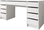 Mirjan24 Schreibtisch Ada Bis, 9 Schubladen Schülerschreibtisch Computertisch B:H:T 154x76x55cm, Kinderschreibtisch Arbeitstisch PC-Tisch Jugendzimmer Kinderzimmer (Weiß)