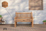 Banco de teca CLP Jackson V2 | Banco de madera resistente a la intemperie con respaldo | Banco de jardín estable de madera de teca maciza, color: Teca, tamaño: 120 cm