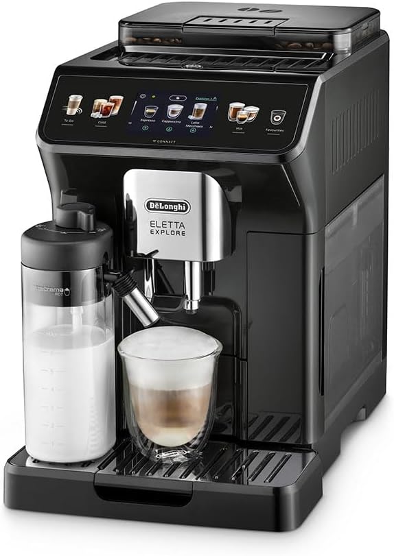 De'Longhi Eletta Explore Cold Brew ECAM450.65.G, cafetera barista con LatteCrema Hot & Cold, máquina de espresso, cafetera superautomática, extracción en frío, pantalla táctil, gris