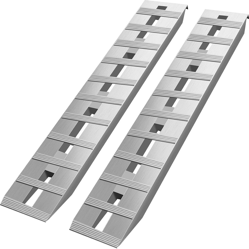 VEVOR Rampas de Carga de Aluminio, Capacidad de 2722 kg, Rampa de Acceso con Extremo de Gancho de Cola de Castor, Riel de Carga para Motocicleta, Tractor, ATV, Camión, Cortacésped, 152x30,5 cm, 2 Piezas
