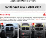 Autorradio Ossuret para Renault Clio 2 2000-2012, pantalla táctil Android 13 de 9 pulgadas, 2+32 GB, navegación GPS con Carplay, Android Auto, WiFi, Bluetooth, control al volante (Tipo B)