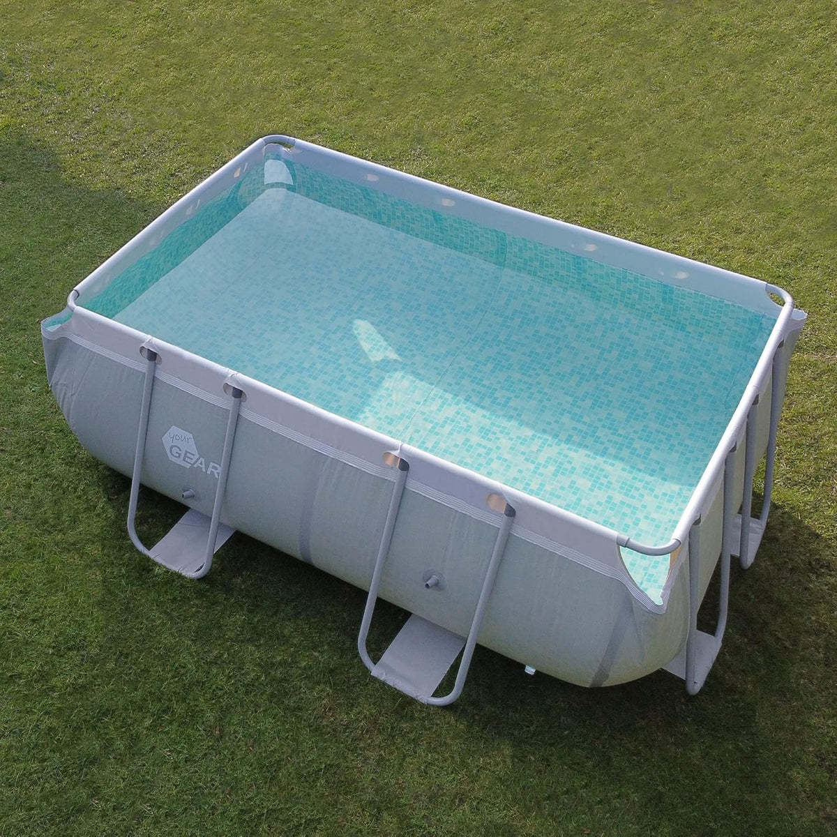 Piscina de estructura de acero GEAR - div. modelos/tamaños - redonda, rectangular o cuadrada, 70-122 cm de altura, piscina de marco de acero, piscina de jardín, piscina elevada, piscina 300x200 300x300 400x200 Ø 366cm Ø 457cm