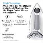 Centro de planchado Braun CareStyle 7 IS 7266 VI, suela FreeGlide 3D, funciones iCare, iMode y vapor vertical, FastClean, golpe de vapor 550 g/min, depósito de agua extraíble de 2 L, 2700 W, blanco-violeta