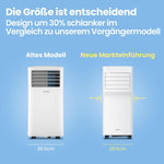 Acondicionador de aire portátil Comfee Breezy Cool Pro 2.0, 7000 BTU 2,0 kW, refrigeración, ventilación y deshumidificación, control por aplicación, para habitaciones de hasta 68 m³ (25 m²), aire acondicionado portátil con manguera de escape.