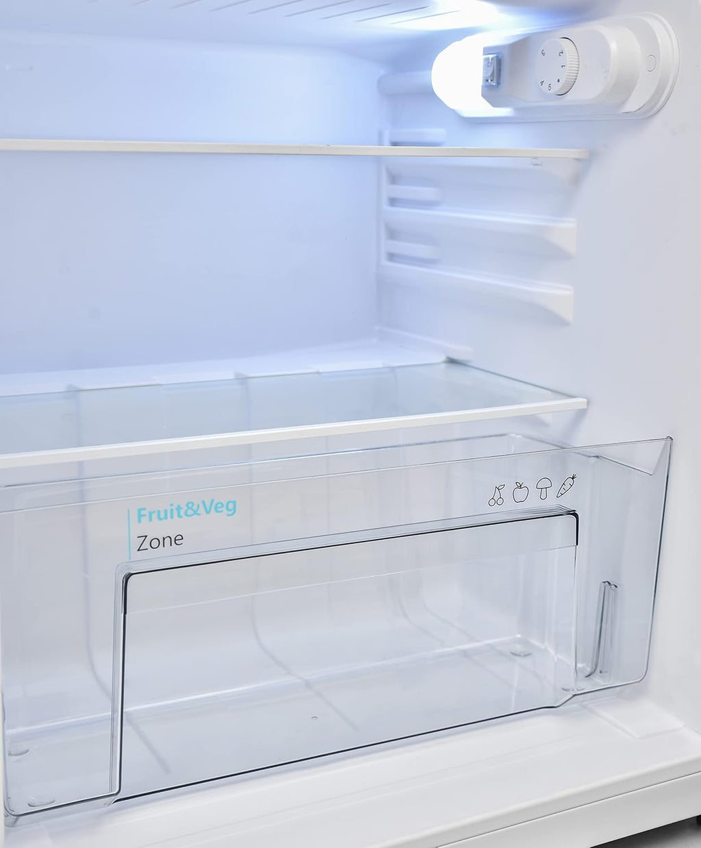 SHARP SJ-UD121T2W-EU freistehender Kühlschrank mit Gefrierfach (EEK D, 121 L, 40 dB), (Gemüsefach), Weiß, H83,8 x B54cm