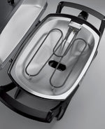 Weber Q2400 Elekrogrill mit Stand + Seitentischen, 54 x 39cm Grillfäche, portable, 2-geteilter porzellanemaillierter Guss-Grillrost, Aluminiumguss Deckel & Gehäuse - Dark Grey (55020879)