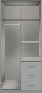 Armario de puertas batientes möbelando >Clack< en lacado blanco de alto brillo - 91x199x58cm (ancho x alto x fondo)