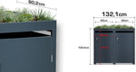 Cubo para basura Metzler en color antracita con techo para plantas, para 2 cubos de 240L, revestimiento para 2 cubos, acero con recubrimiento en polvo y resistente a la intemperie con tapa automática, con cerradura, caja para jardín y basura
