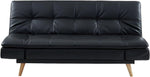 Sofá cama extensible de 3 plazas Zarina de Vente-unique, piel sintética, negro