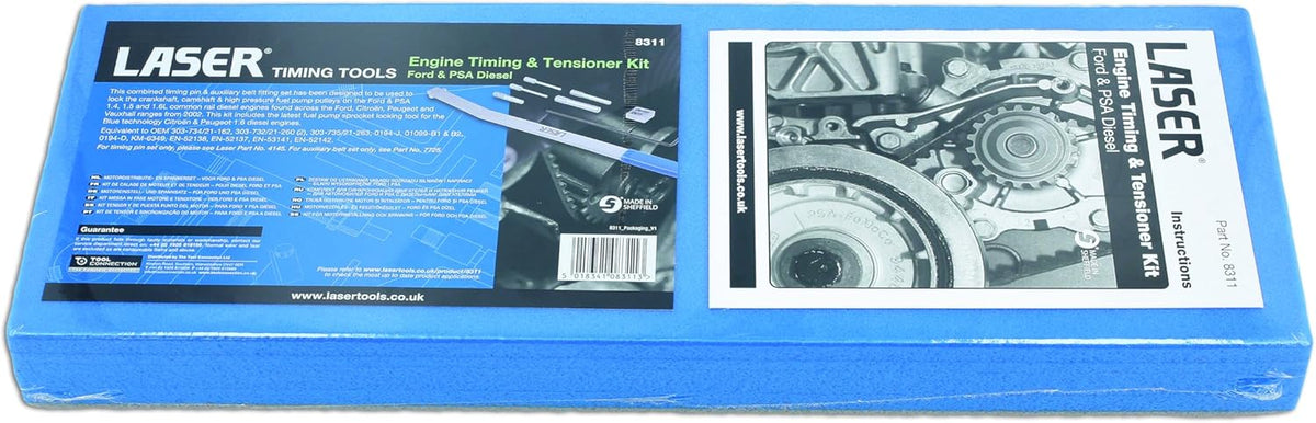 Kit de sincronización y tensor de motor Laser Tools 8311 - para motores diésel Ford y PSA