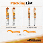 maXpeedingrods 4 Lotes de Coilovers Amortiguadores Roscados para VW Corrado Golf MK2 MK3 Jetta II? Kit de Resortes de Suspensión Amortiguadores de Altura Ajustable - Dorado