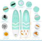 HUIIKE Tabla Paddle Surf Hinchable con Accesorios Incluidos, Remo, Quillas, Inflador. Stand Up Paddle Board Gran Estabilidad y Resistencia. 305 x 84 x 15 cm, Soporta hasta 130 kg