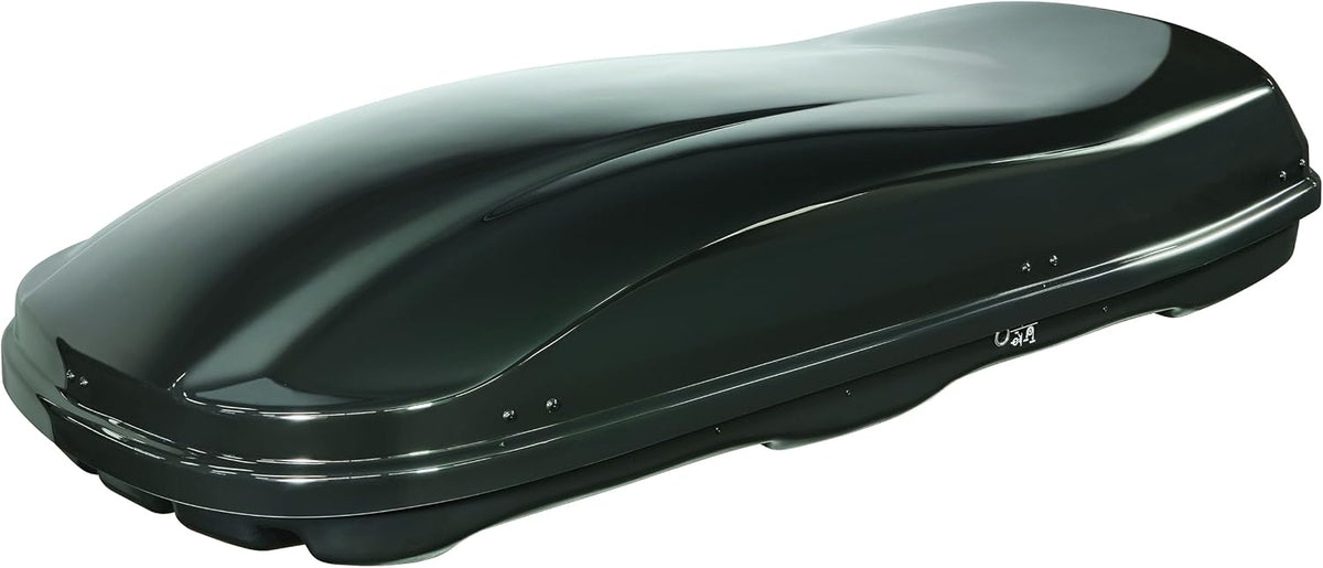 Farad Marlin Dachbox 680L schwarz metallic mit Elastisches Befestigungsnetz - Doppelter Seitenöffner, TÜV-GS Zulassung, 5 Jahre Garantie - 3-Punkt-Zentralverriegelung mit Sicherheitsschlüssel