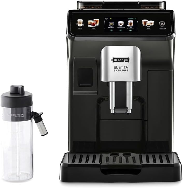 De'Longhi Eletta Explore Cold Brew ECAM450.65.G, cafetera barista con LatteCrema Hot & Cold, máquina de espresso, cafetera superautomática, extracción en frío, pantalla táctil, gris