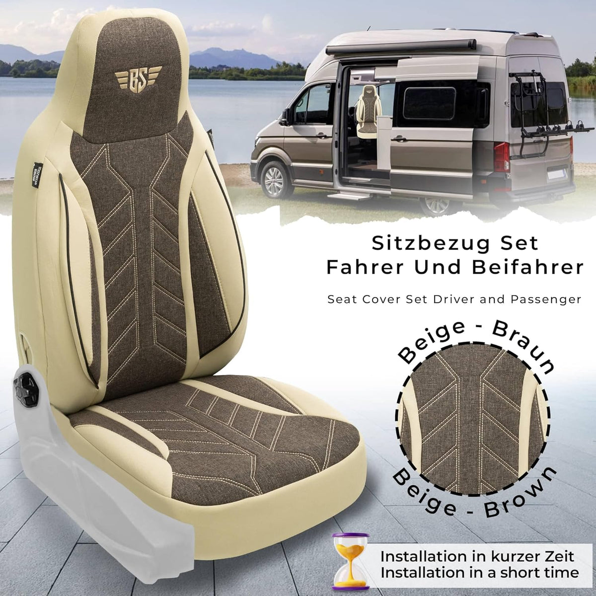BREMER SITZBEZÜGE Fundas de Asiento para Autocaravana La Marca Ducato Jumper Boxer PLKT211