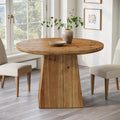 Mesa de comedor de madera maciza para 4 personas, pequeña mesa de cocina redonda con tablero reforzado y base estable para comedor, sala de estar, cocina, 100 x 75 cm, estilo rústico (solo mesa)