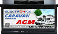 Batería AGM Electronicx 100Ah Premium 12V recargable - Batería de coche para autocaravana y panel solar 100 Ah
