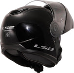 LS2, Casco de moto modular Strobe II negro brillante,
