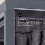 blumfeldt Senator Lounge - Tumbona de jardín doble con toldo, cenador tipo lounge, 188 x 208 x 205 cm, acolchado cómodo, cortinas de privacidad, resistente al agua, estructura de acero, máx. 350 kg, gris