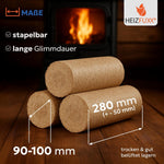 Bricquetas de madera Nestro XL Blue - Bricquetas de madera blanda, palé de 960 kg (96x10 kg) - Bricquetas premium para chimeneas, calderas y estufas - Alto poder calorífico, bajo contenido en cenizas y máxima eficiencia energética
