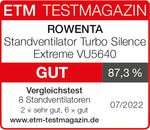 Rowenta Turbo Silence Standventilator, 45 dB(A), 72 m³/min Luftstrom, 4 Geschwindigkeiten, Silent Night & Turbo Boost, 120° Oszillation, Höhenverstellbar, VU5640