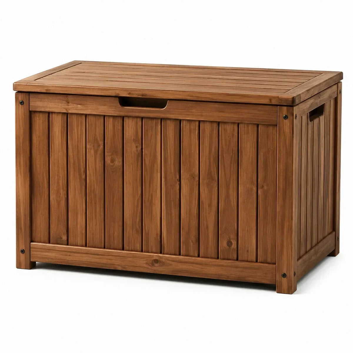 Caja de almacenamiento de madera de acacia 120 cm marrón