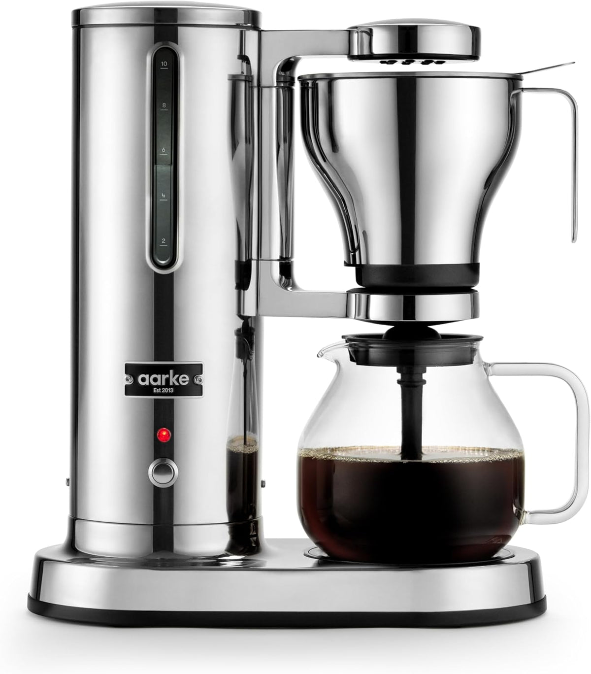 aarke Filterkaffeemaschine – Elektrische Kaffeemaschine, Glaskaraffe, Warmhaltefunktion, 10-Tassen-Kapazität, 250 ml -1.25L, Modernes Design, Kaffeezubereiter für Filterkaffee, ECBC-zertifiziert.