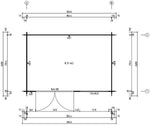 Caseta de jardín Leandro con suelo de madera, cobertizo para herramientas de 394x268 cm con 28 mm de grosor de pared en acabado natural