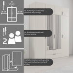 Rauch Möbel Lagoa, Kleiderschrank, Garderobe für Schlafzimmer, Kinderzimmer, Jugendzimmer 3-türig mit Spiegel, 2 Schubladen, mit Zubehör Basic, Farbe Weiß, Breite 136 cm