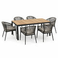 Conjunto de muebles de jardín de 7 piezas de aluminio y polimadera