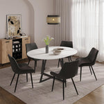 Mesa de comedor Vicco Loyd, blanco/negro, 120 x 120 cm extensible, con función de extensión para un ajuste flexible del tamaño de la mesa