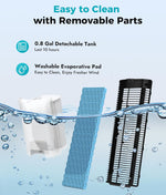 Enfriador de aire por evaporación: enfriador de pantano 3 en 1 con tanque de agua de 3 L, 3 modos y 3 velocidades, control remoto, temporizador de 12 horas, ventilador de torre de enfriamiento portátil sin aspas con oscilación de 50° para habitación