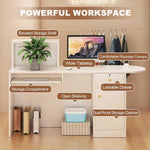 Mostrador de recepción con luz LED y cajón con llave, mostrador de pago moderno con bandeja para teclado para salón, oficina, tienda, vestíbulo o caja