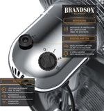Brandson - Ventilador de mesa diseño retro - ventilador con 3 niveles de velocidad - ventilador móvil - oscilación de 80°, ángulo de inclinación aprox. 40° - carcasa de metal robusta - Silverline