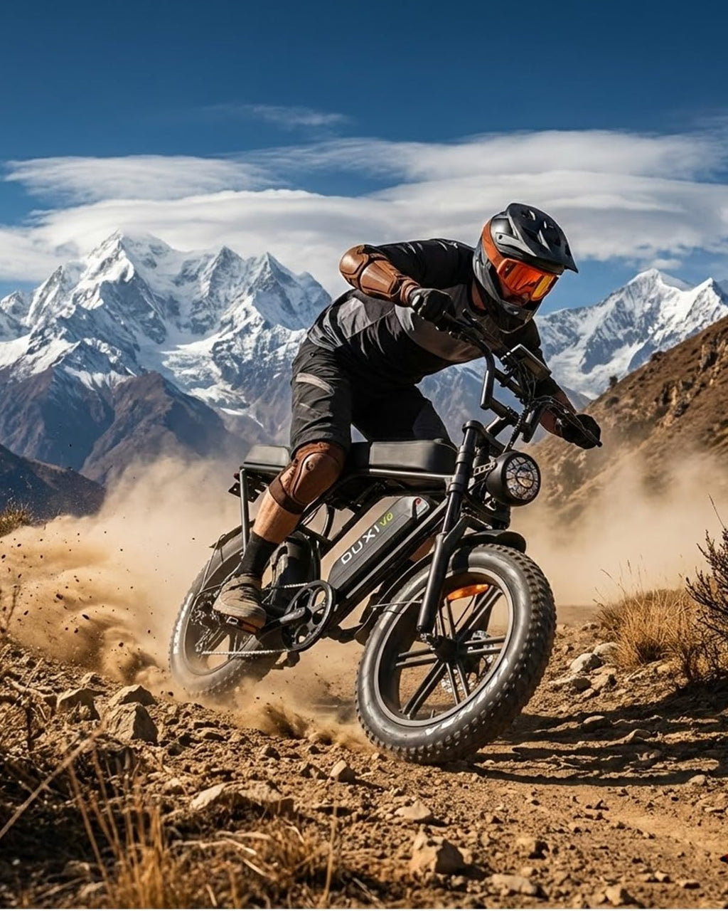 Bicicleta eléctrica OUXI de 250W, Fatbike de 20" x 4.0, frenos de disco hidráulicos, desbloqueo NFC, 60Nm de par, portaequipajes delantero y trasero