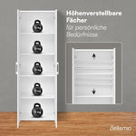 Set de armarios multiusos Bellamio de 2 piezas – Conjunto de armarios con archivador y armario escobero en blanco – Armario despensa con compartimento para aspiradora – Armario para el hogar de madera de 60 cm de ancho – Armario multiusos de 2 unidades