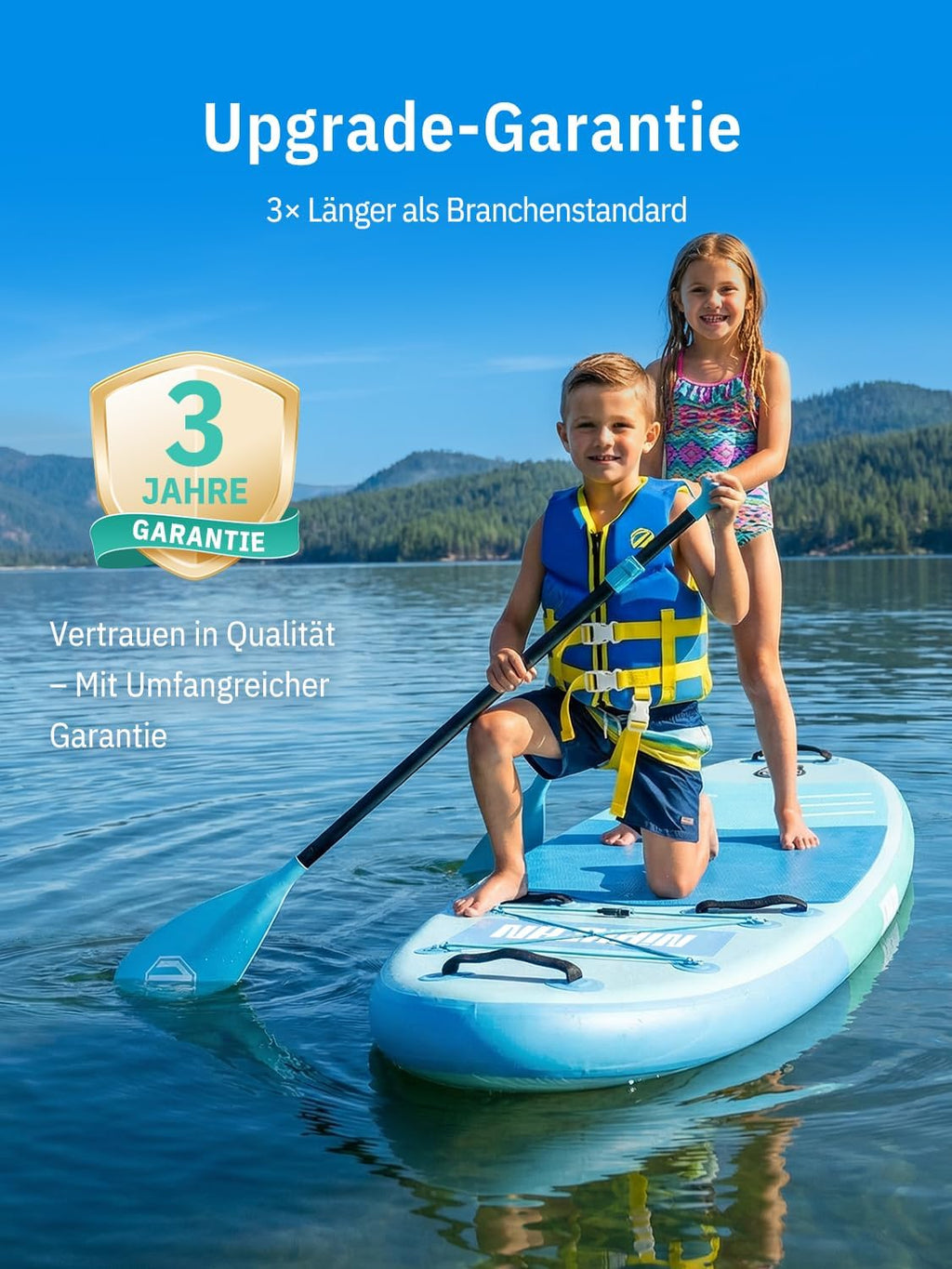 Tabla de Stand Up Paddle Niphean con asiento, tabla de SUP (ultraligera) para mujer, tabla de paddle surf con aleta estabilizadora StabilTrac +30%, tabla de paddle inflable antideslizante, apta para yoga y mascotas