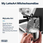 Cafetera espresso De'Longhi La Specialista Arte EC9155.MB con portafiltro y molinillo, 8 niveles de molienda, 15 bares, 3 niveles de temperatura, boquilla para espuma de leche, 1300 W, depósito de 1,5 l, acero inoxidable/negro, incluye kit de barista